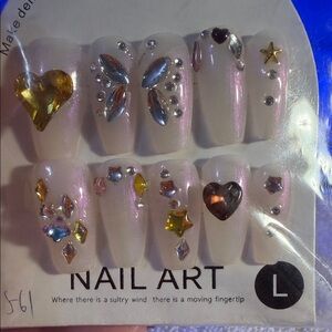 Decorative Nail Art Set with Gem Accents
